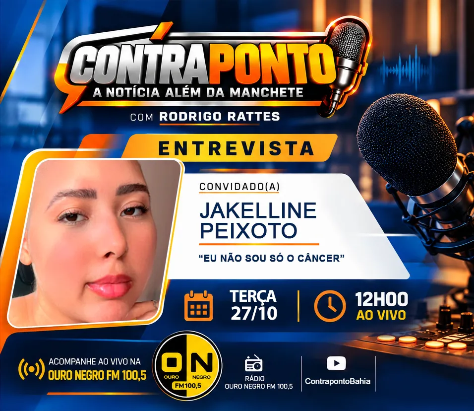 Em tratamento contra câncer raro e de volta às salas de aula, Jakelline Peixoto participa do ContraPonto nesta terça-feira (27)
